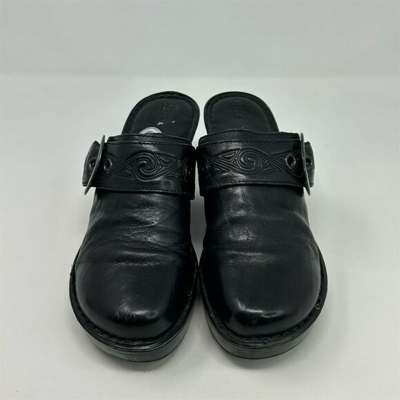 Born Women's Black Leather Buckle Strap Clog Slides Mules Size 9 Fall Casual - Picture 5 of 12